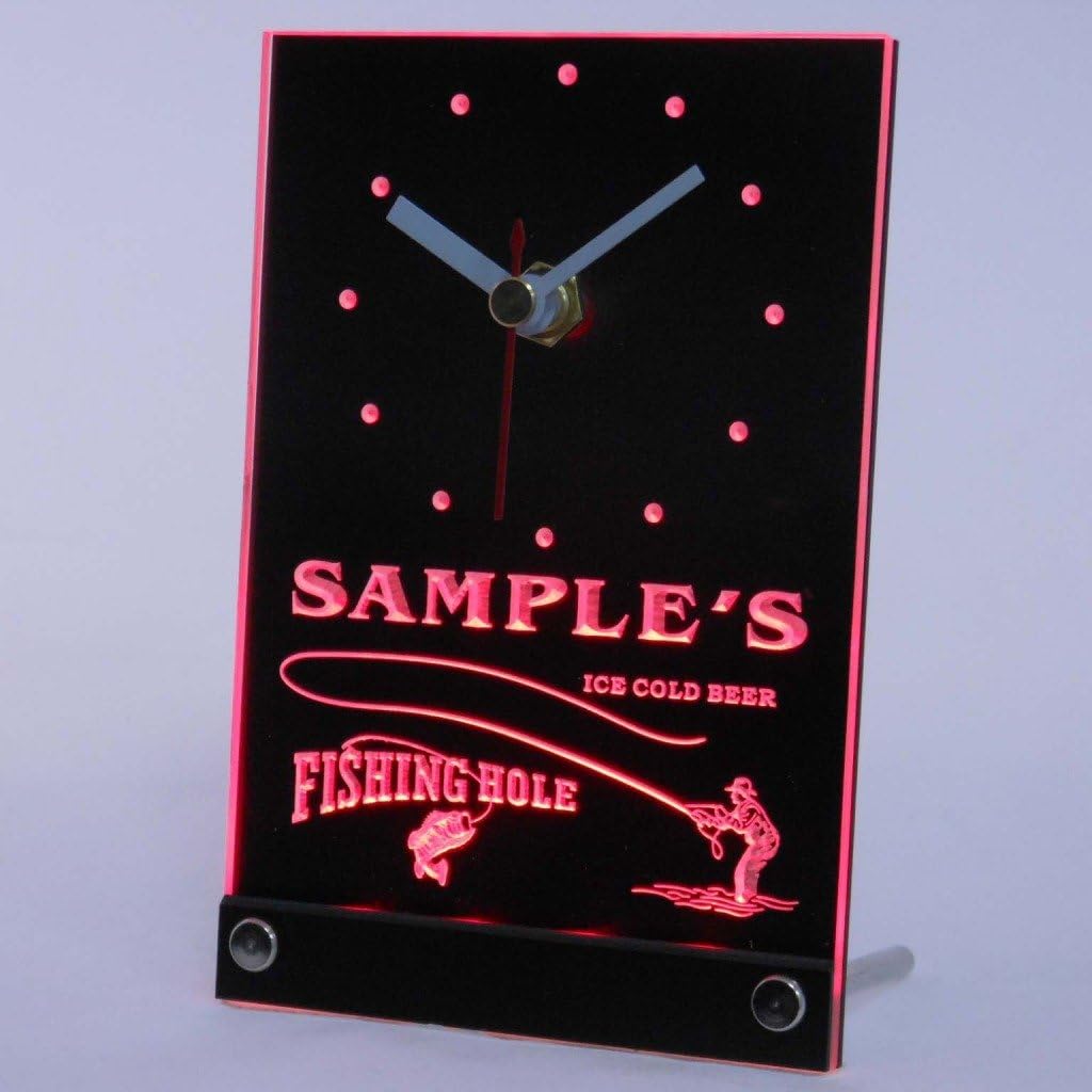 ADVPRO tncqx-tm Personalized Custom Fly Fishing Hole Decor Bar Neon Led Table Clock