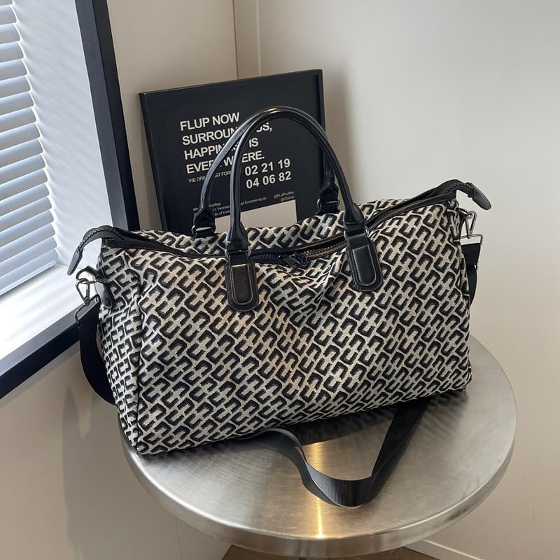 Portable Travel Bag, Short Trips, Outdoor Leisure, Yoga and Fitness, Suitable for Both Men and Women, black, Light luxury travel handbag image 3