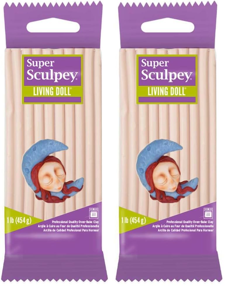 Super Sculpey Living Doll argile polymère 454g lot de 2 clair