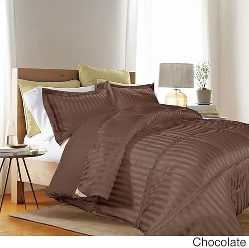 Miniatura 2 de kathy ireland Home Essentials - Edredón alternativo de plumón de chocolate de 3 piezas, reversible, individual,