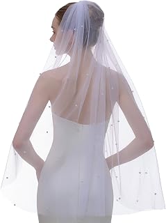 Wedding Veil, 1 Tier Pearl Bridal Veil With Metal Comb, Bride Veil, Veils for Women Wedding
