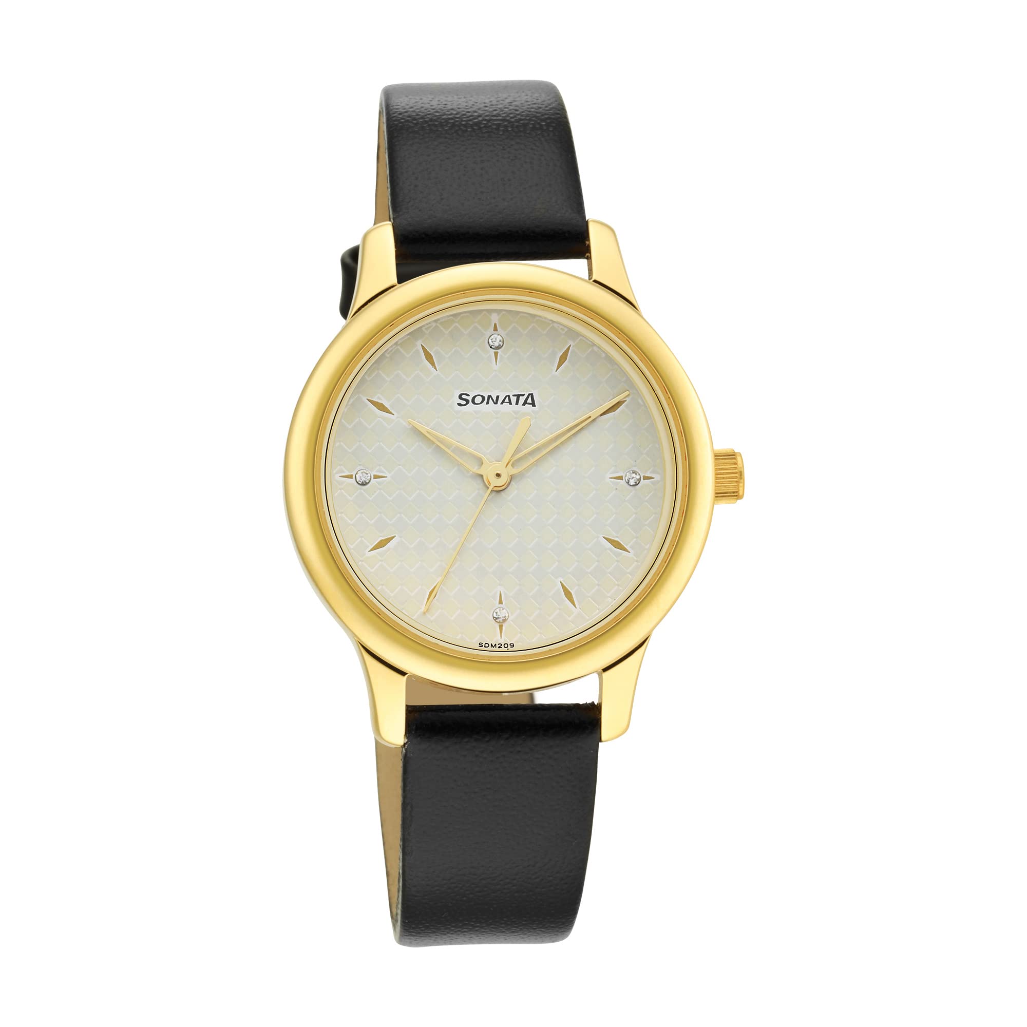 Sonata Classic Gold White Dial Leather Strap Watch for Women-NR8178YL02 (B09ZHCC7SX) Amazon Price History, Amazon Price Tracker