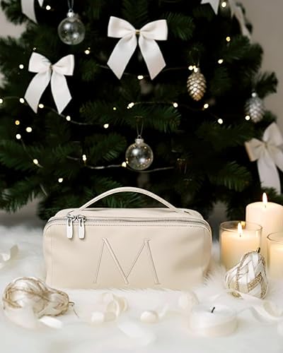 Miniatura 159 de EACHY - Bolsa de maquillaje de viaje, bolsa de cosméticos de gran capacidad para mujeres, portátil, impermeable, bolsa de aseo plana abierta