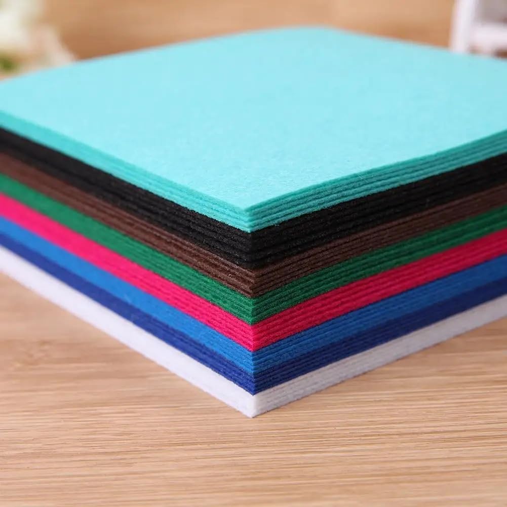40 Uds. De Tela de poliéster for Manualidades DIY, 10x10cm, Accesorios Costura no Tejida, Hojas Fieltro retales para Costura y Manualidades de Bricolaje