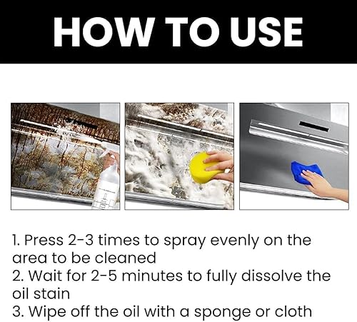 Miniatura 7 de Espuma en aerosol para salpicaduras, tabletas de spray de cocina y botella de spray, limpiador de horno de espuma en aerosol para salpicaduras,