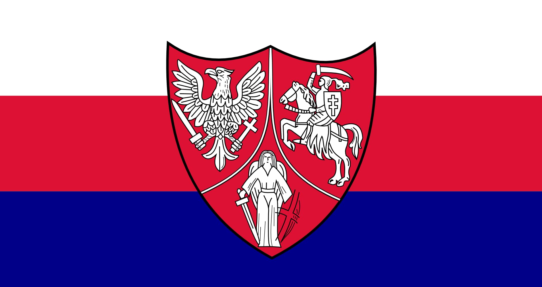 Drapeau Polish-Lithuanian-Ruthenian Commonwealth pour salon et cabinet