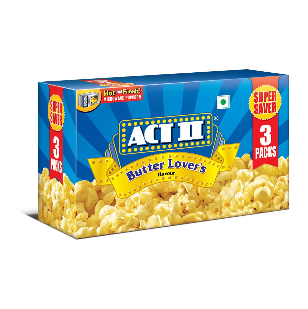 Act II Microwave Popcorn Butter Lovers, 276g (Pack of 3)