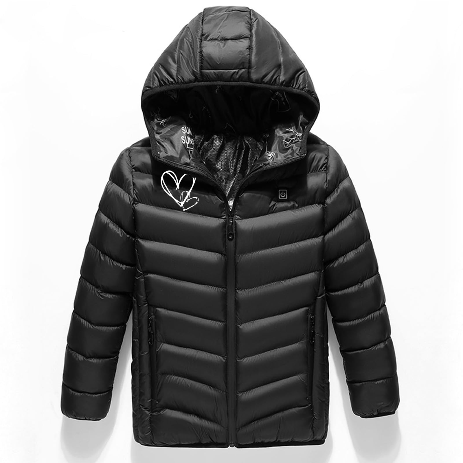 Générique Doudoune Chauffante Imprimé Enfant Avec 3 Zones de Chauffage Températures Optionnelles Manteau Chauffantes intelligent chauffé Veste Chauffante Vestes Chauffage Hiver