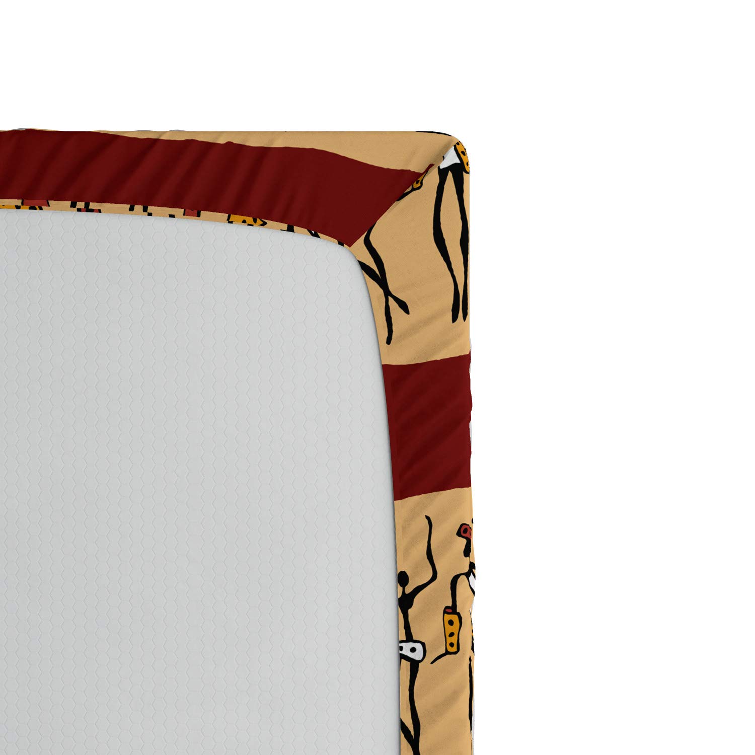 ABAKUHAUS Lenzuolo Con Angoli In Microfibra, 120x190 Cm, Morbido E Elastico - Corallo Scuro E Bianco