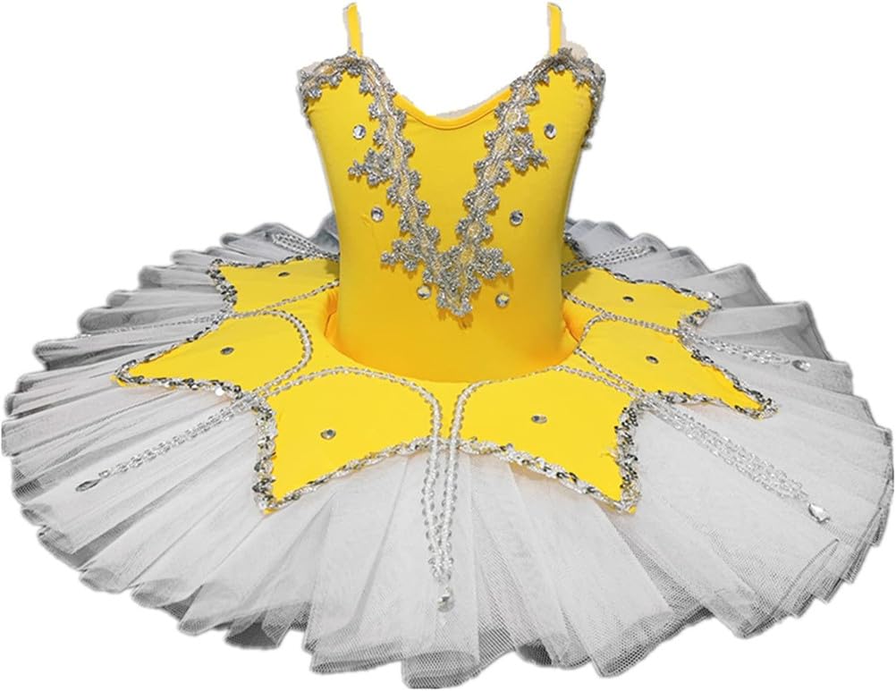 Vestido de tutú de Ballet con Lentejuelas y Diamantes de imitación, Tirantes Ajustables, para niñas