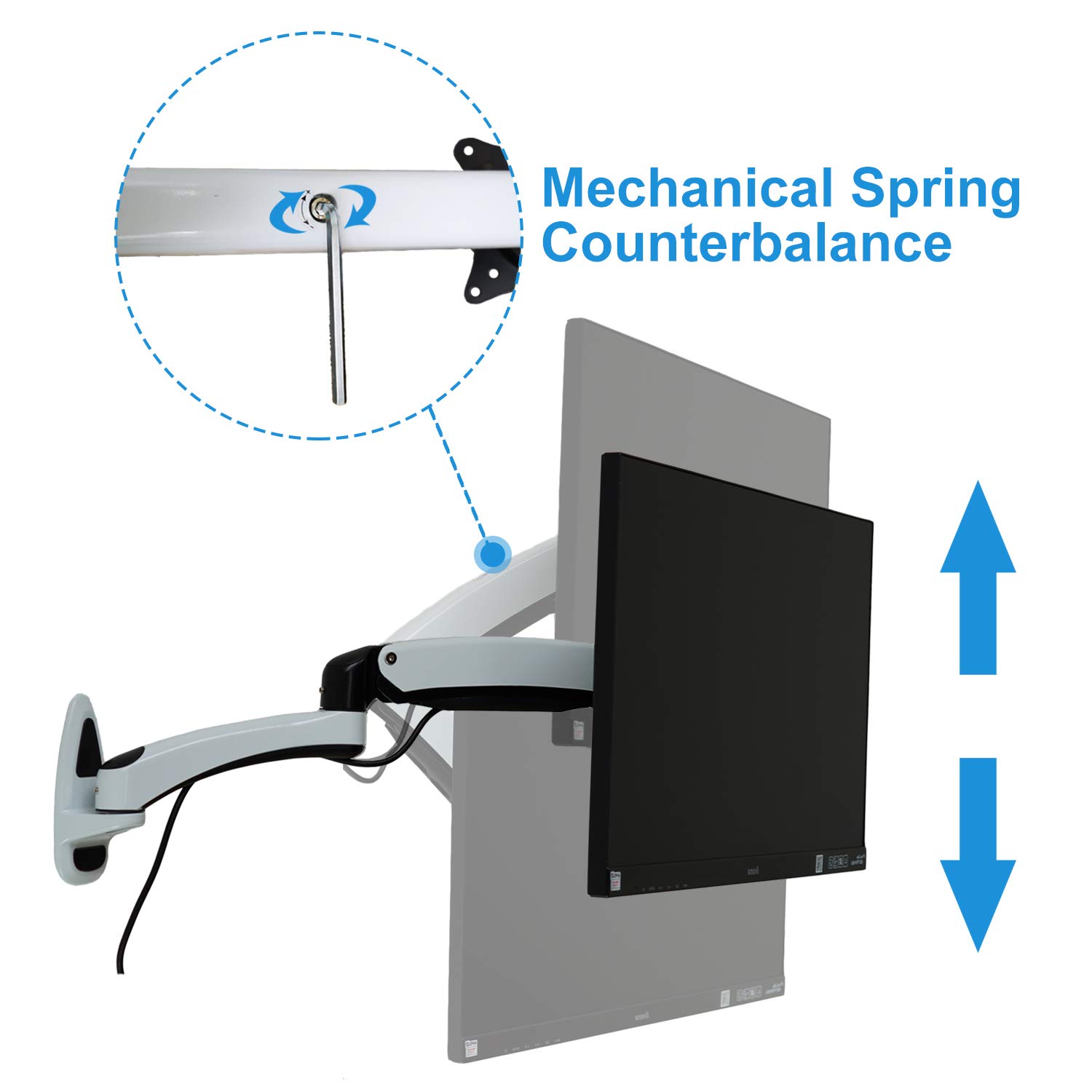 HFTEK® HF18DW Supporto da parete Supporto da scrivania per Monitor Staffa da Parete per TV