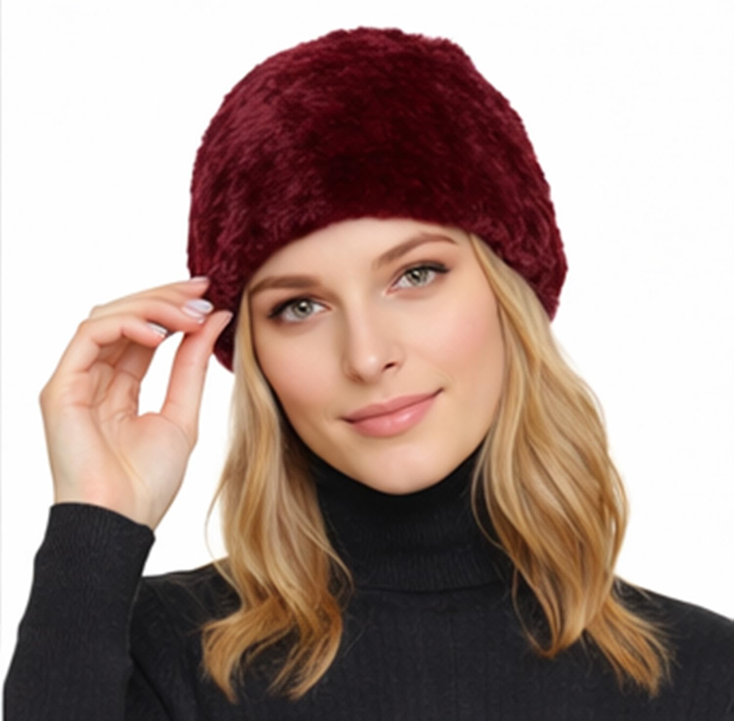 Rex Rabbit Fur Knitted Beanie-Lightweight Warm Stretchable Beanie-Rabbit-Fur-Hat-Cap-Beret-Mens Hat-Skullies-One Size Fit All
