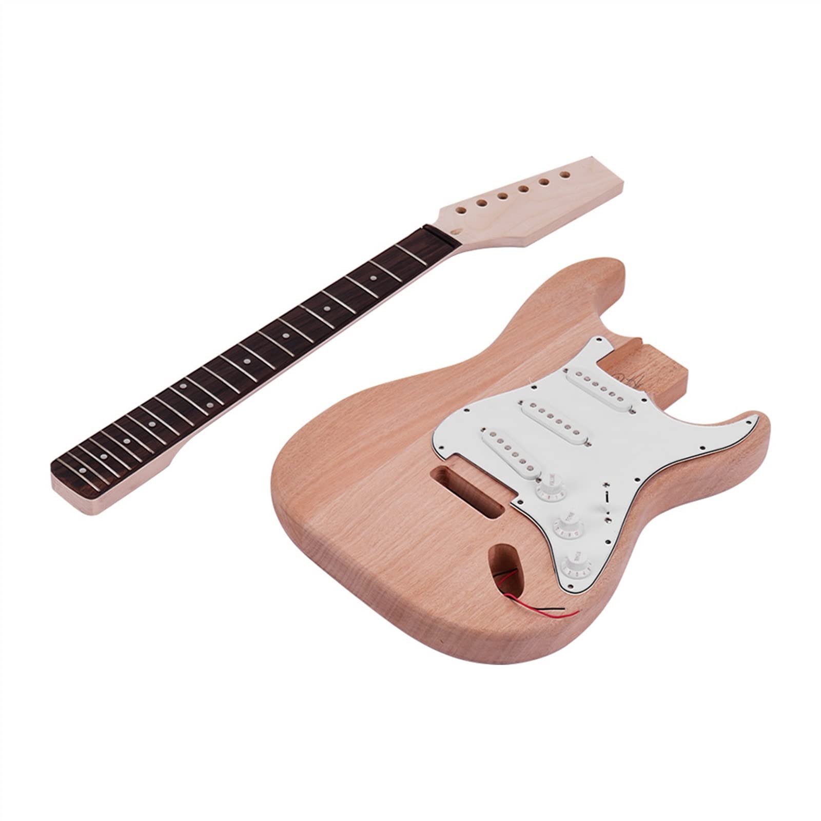 Gitara Elektryczna Niedokończone DIY Zestaw Do Gitary Elektrycznej Korpus Mahoniowy Klon Gryf Gitary Palisander Podstrunnica; Korpus gitary
