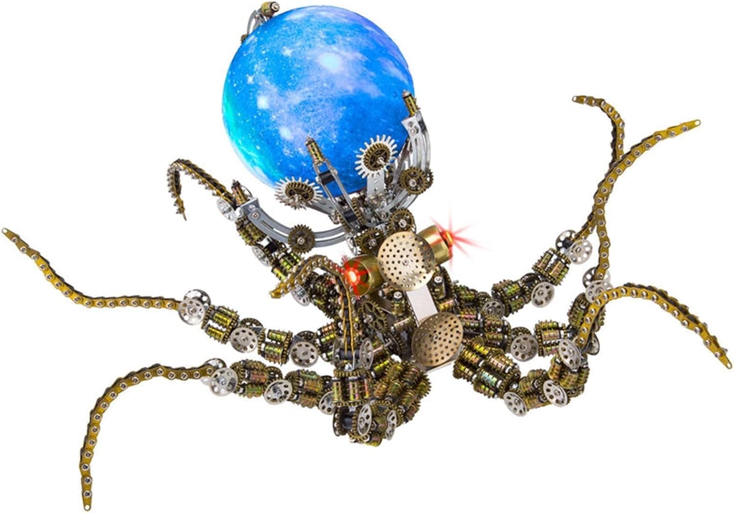 Zestaw modeli puzzli metalowych 3D, mechaniczne metalowe puzzle ośmiornicy z kolorowymi światłami, idealna kreatywna ozdoba DIY, dla dorosłych prezent 2400 szt.