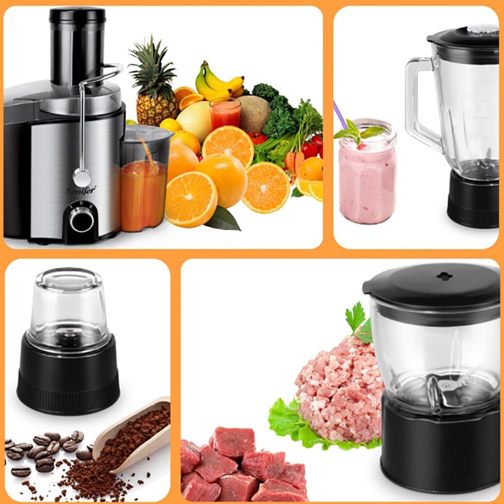 Estrattore Di Succo Centrifugo Domestico,Estrattore Di Succo Di Frutta E Verdura 4 In 1,Condotto Di Alimentazione Da 3,1",Separazione Del Succo,Acciaio Inossidabile,Tasso Di Succo Del 97%