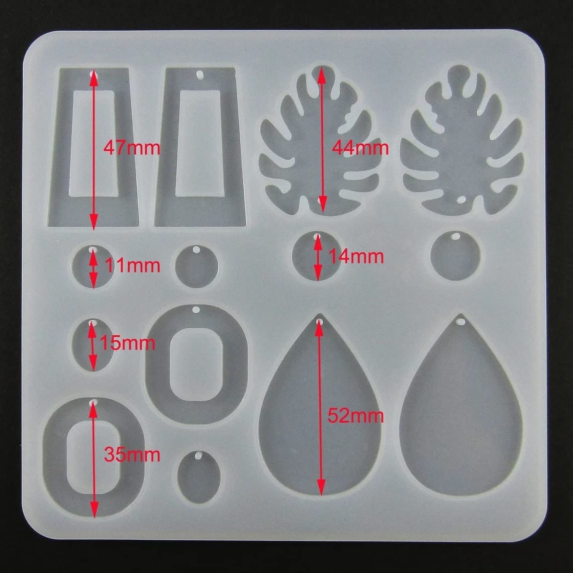R H LIFESTYLE DIY Silicone Resin Leaf Earring Casting Mold (Jewelry Mold 1) SM4455 3