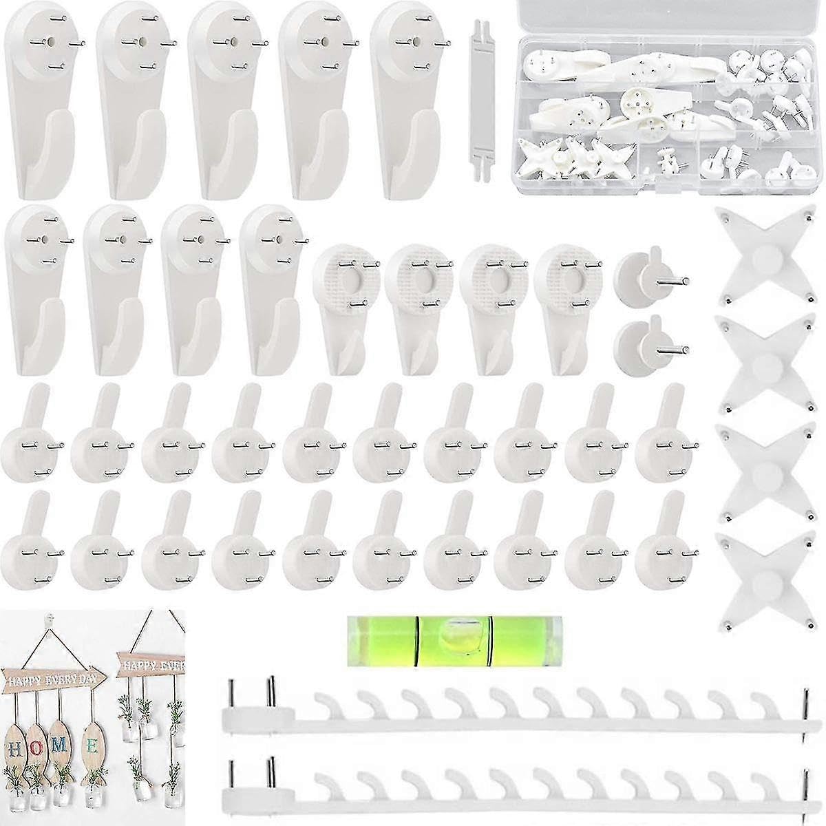JOYHAPPST Picture Hooks, 42 Pcs Adsshopp Painting Hangers Hooks