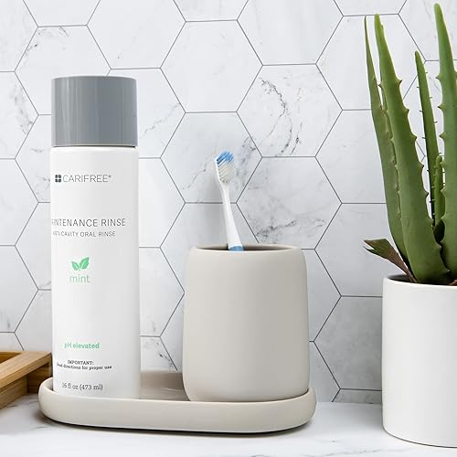 Miniatura 7 de CariFree Enjuague de mantenimiento, sabor a menta, enjuague bucal con flúor anticaries recomendado por dentistas, previene la caries oral, refresca