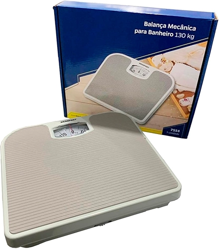 Balança Mecânica Analógica Doméstica Corporal Antiderrapante 130kg Para Banheiro Academia Consultório
