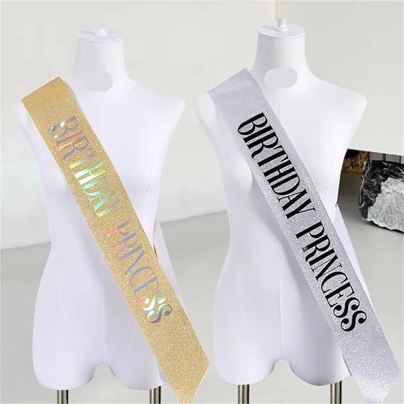 Birthday Sash Glitter Birthday Princess Sash For Women 16th 18th 20th 21st 30th 40th 50th Happy Party Decoration Supplies(09)