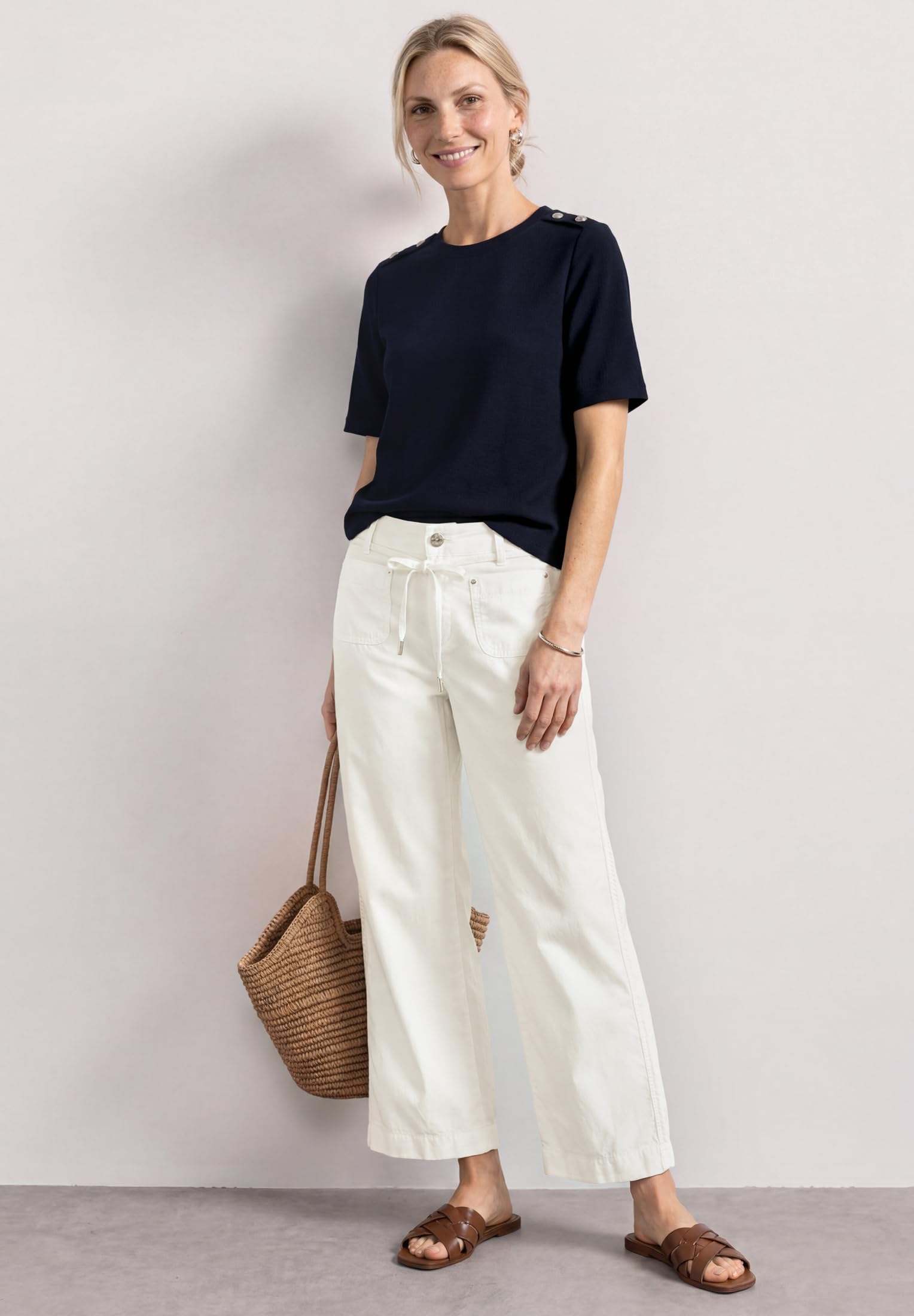 Street One Damen Straight Leg Hose in Washed-Optik 3818390