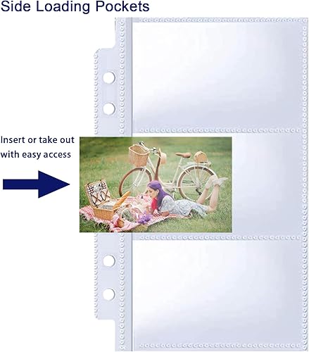 Miniatura 4 de Paquete de 40 fundas para tarjetas de visita A6 con 240 bolsillos, fundas ultra transparentes para tarjetas fotográficas K-pop, 3 bolsillos de doble