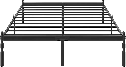 Miniatura 19 de COMASACH Base de cama resistente tamaño Queen con almacenamiento y tapón de colchón, marco de cama de metal con plataforma, no necesita somier,