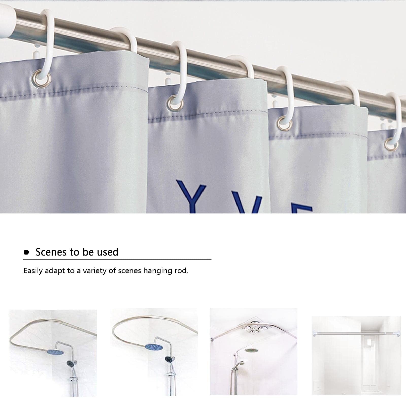 Cortina de Ducha Azul de Yves Klein Cortina de Ducha Abstracta con Ganchos Cortina de Ducha Brillante Moderna Cortina de Ducha Impermeable para baño W200xL220cm
