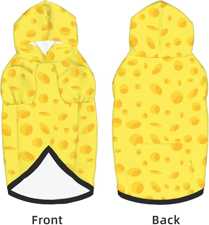 Disfraz de Perro Estampado de Queso Amarillo Sudadera Grande miniatura 6