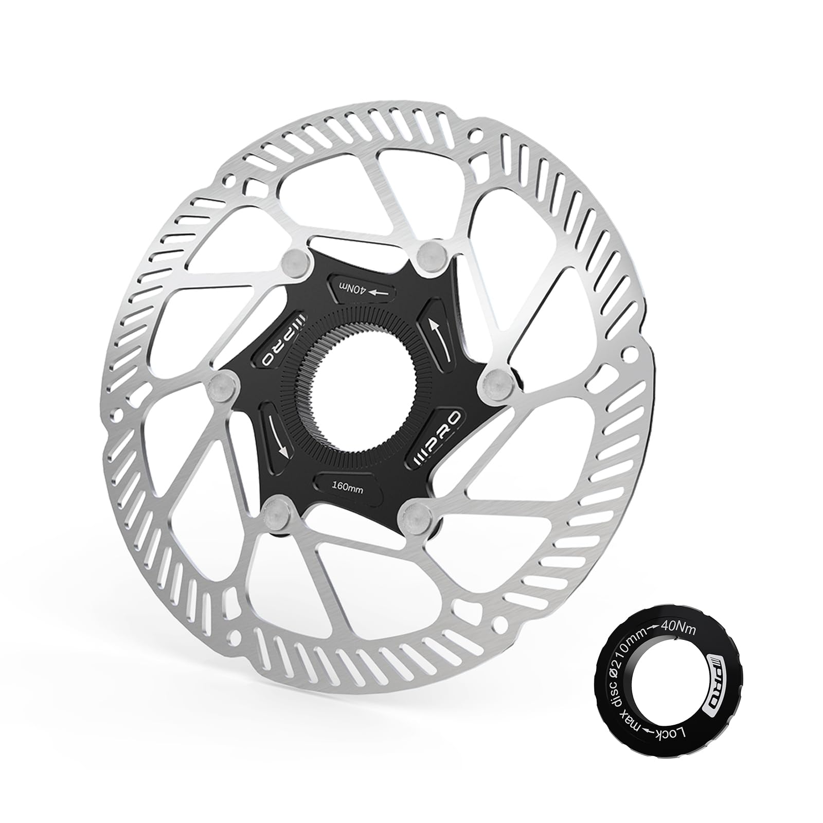 RACEDUEL SM-RT56 - Rotor de freno de disco de bicicleta de 160 mm y 180 mm con 6 pernos, rotores de bicicleta de acero inoxidable, apto para bicicleta de carretera, bicicleta de montaña, BMX MTB