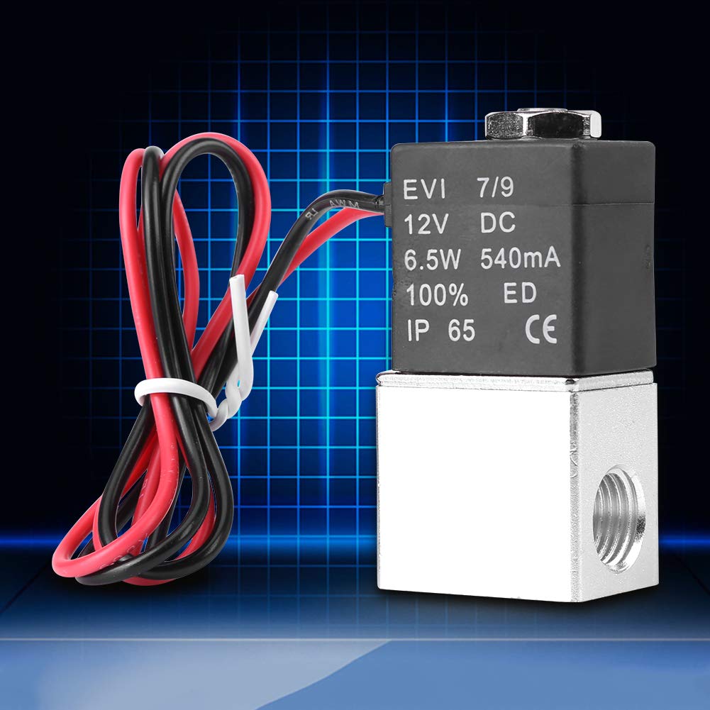 Elektrozawór 12V DC 1/4 "2-drożny jednokierunkowy normalnie zamknięty Pneumatyczny gaz aluminiowy OPAKOWANIE WIELOKROTNEGO UŻYTKU
