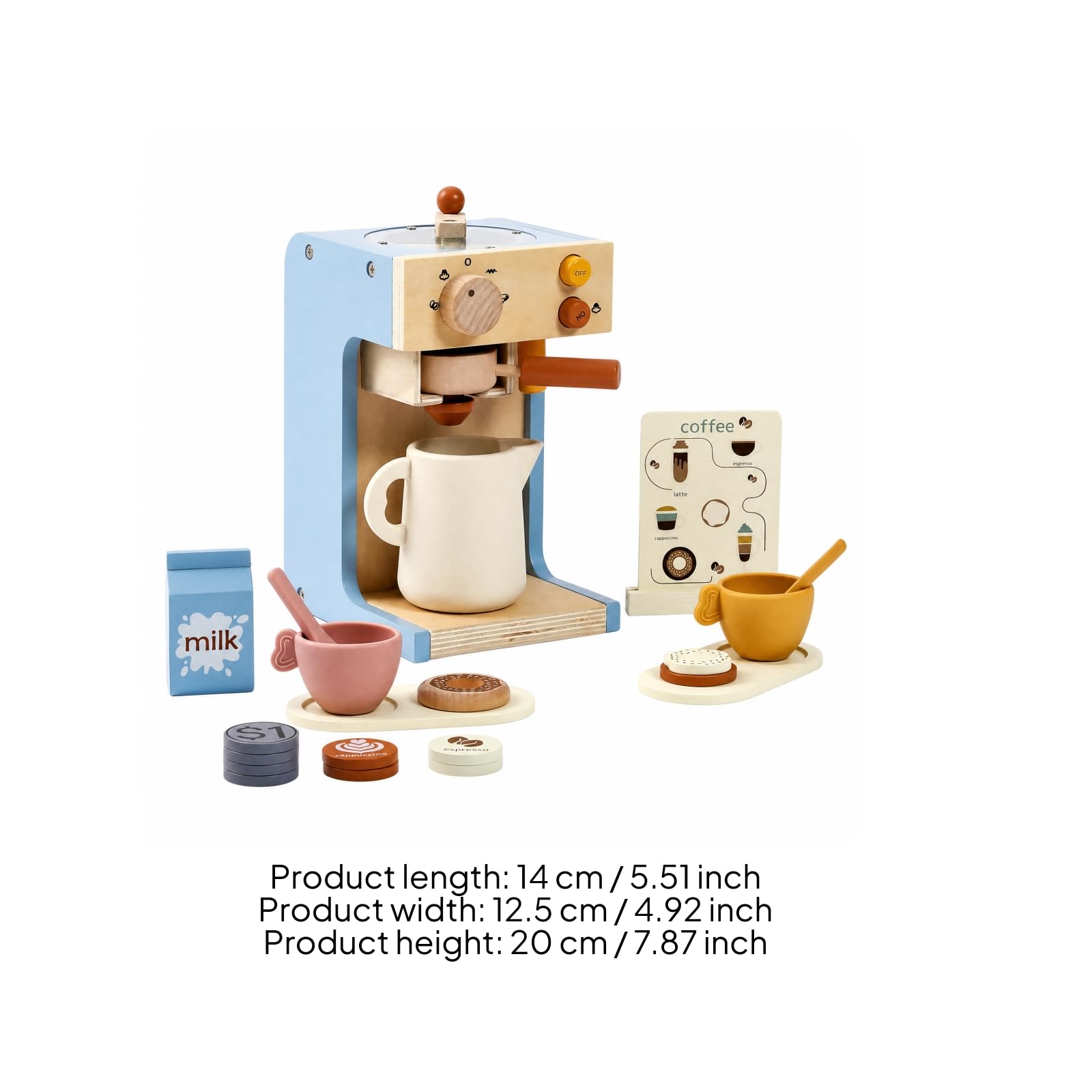 predolo Cafetera Juguete Realista Máquina Café Juguete Imaginativo Juego Cafetera con Accesorios