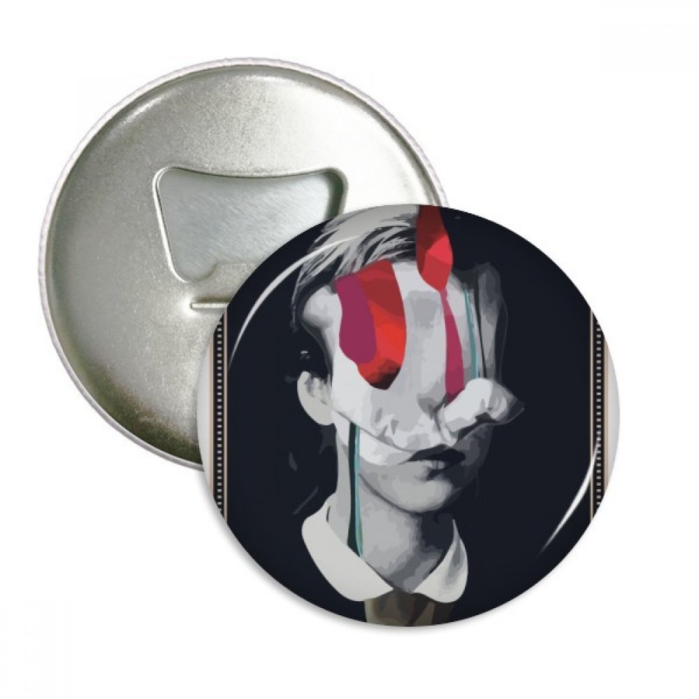 Badge broche rond femme peinture à l'huile avec aimant frigo