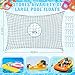 Aliceset Pool Float Storage Bag Various Sizes Adjustable Swimming Pool Inflatable Toy Hanging Organizer Mesh Net Pouch Holder Reinforced Attaches to Poolside Fence (63 x 43)