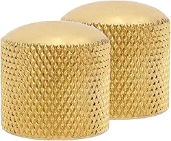 Kit C/ 02 Knob Pressão Metal Dourado Para Guitarra Strinberg