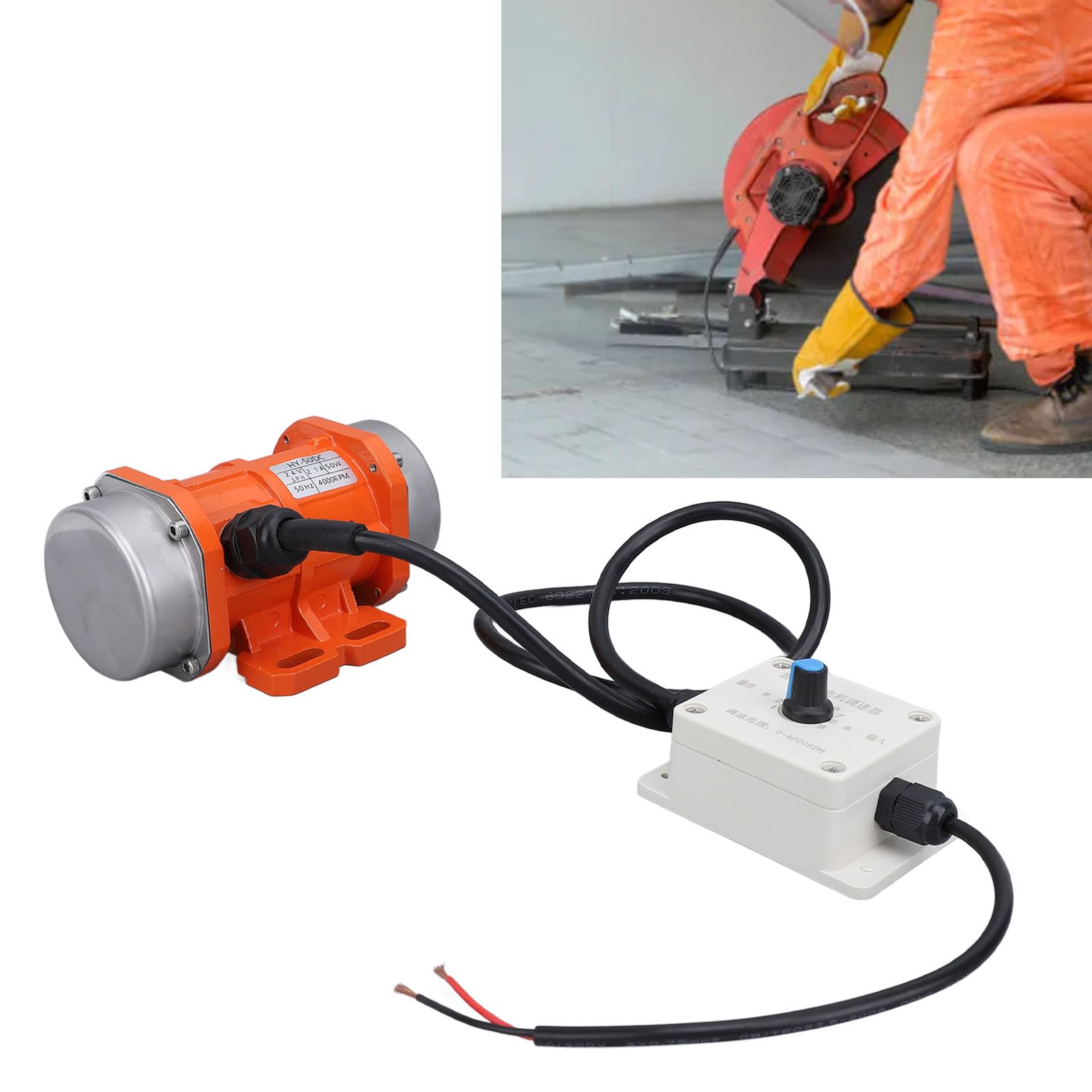 Mini Vibratore per Calcestruzzo Senza Spazzole con velocità Regolabile, Motore di Vibrazione DC24V per Apparecchiature di Verniciatura a Polvere, Dimensioni Compatte e Potenza Elevata (50 W)