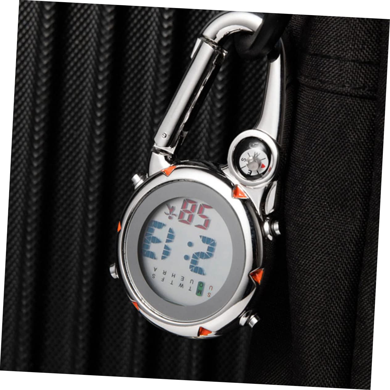 UPKOCH Taschenclip An Der Uhr Outdoor -Clip Uhr Mit Bergsteigerschnalle Tragbare Uhr Metallclip An Der Uhr Taschenuhren Mehrzweckuhr Aus Metall Ansteckuhren