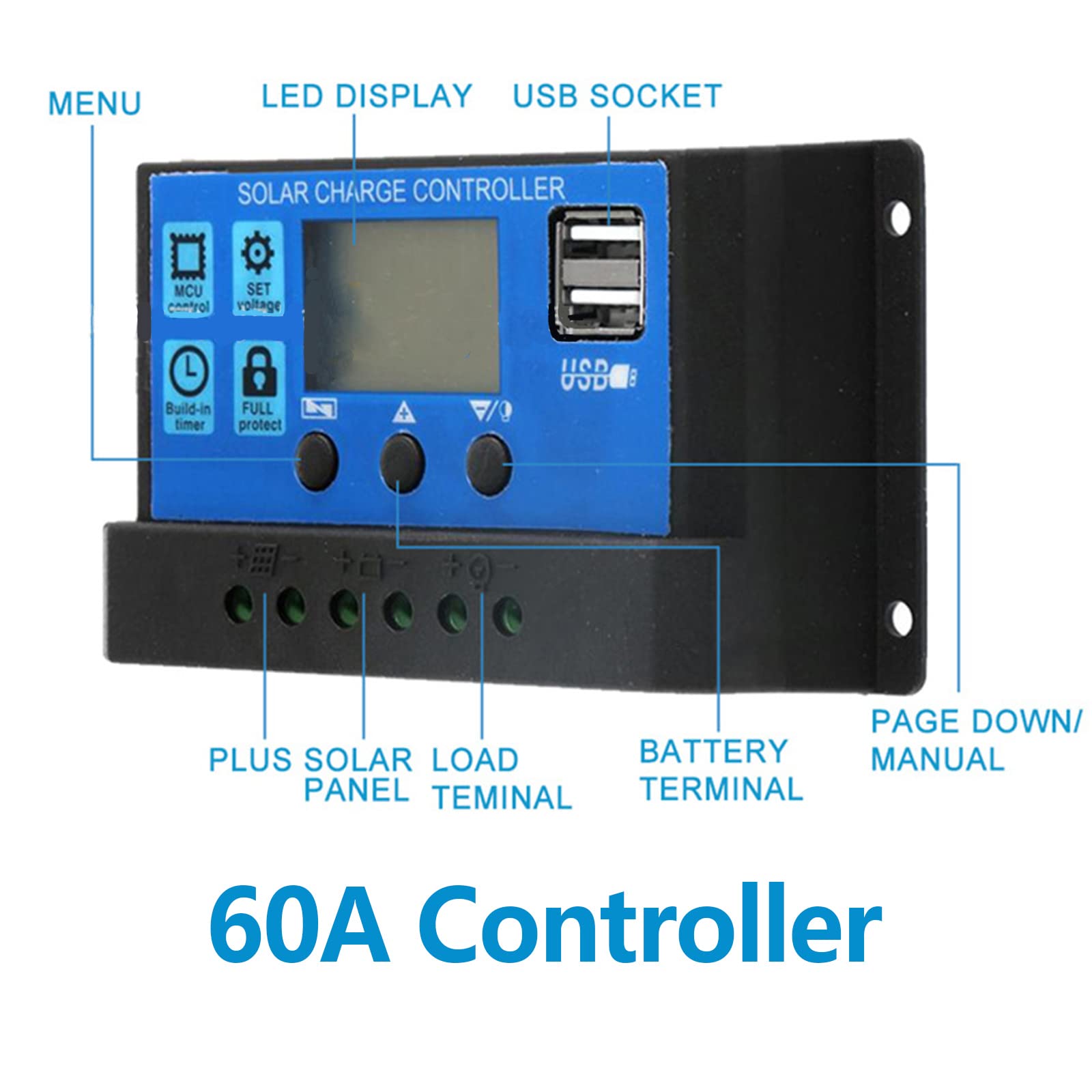 Kit Solar, Panel Solar Flexible, Placa Solar, Paneles Solares, 2Pcs 25W Módulos Solares con Controlador para Autocaravana Caravana Barcos Techos Camping Superficies Irregulares,60A Controller