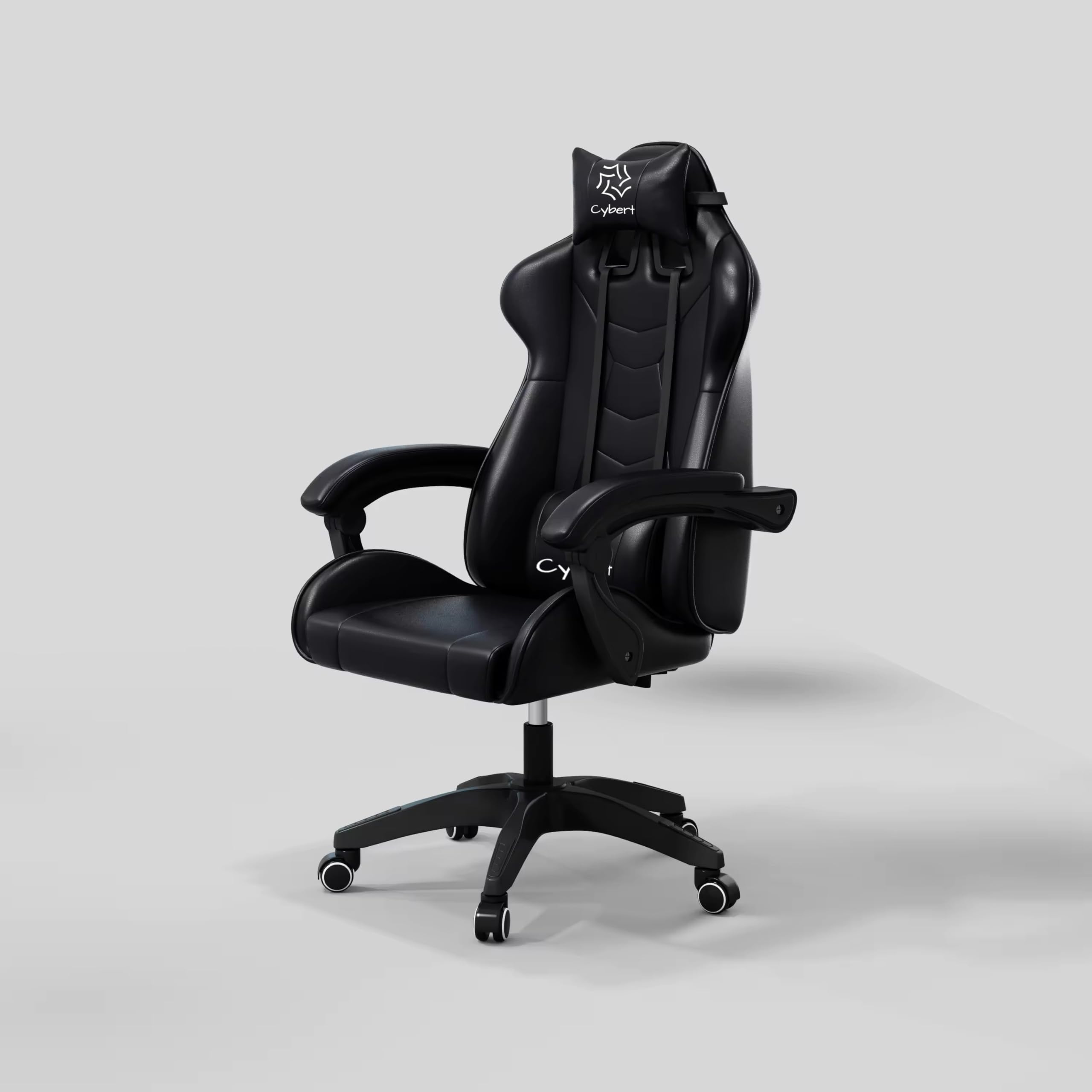 Sedia da Gaming Gamer Poltrona da Ufficio Scrivania Girevole Braccioli Design Ergonomico Supporto Lombare Meccanismo di Inclinazione (Nero)