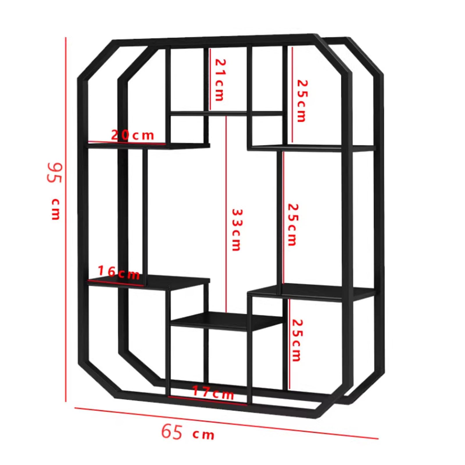 Mensola da parete galleggiante, mensola decorativa geometrica, moderna mensola in metallo per camera da letto e soggiorno