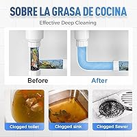Vista 3 de Limpiador de desagües de fregadero, limpiador de fregaderos y desagües, limpiador multifuncional para fregaderos y desagües, limpiador de polvo