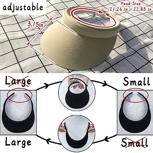 Image of 2 Pack Visor Women Men Sun Hat Clip On Visors Adjustable Sport Wide Brim Cap