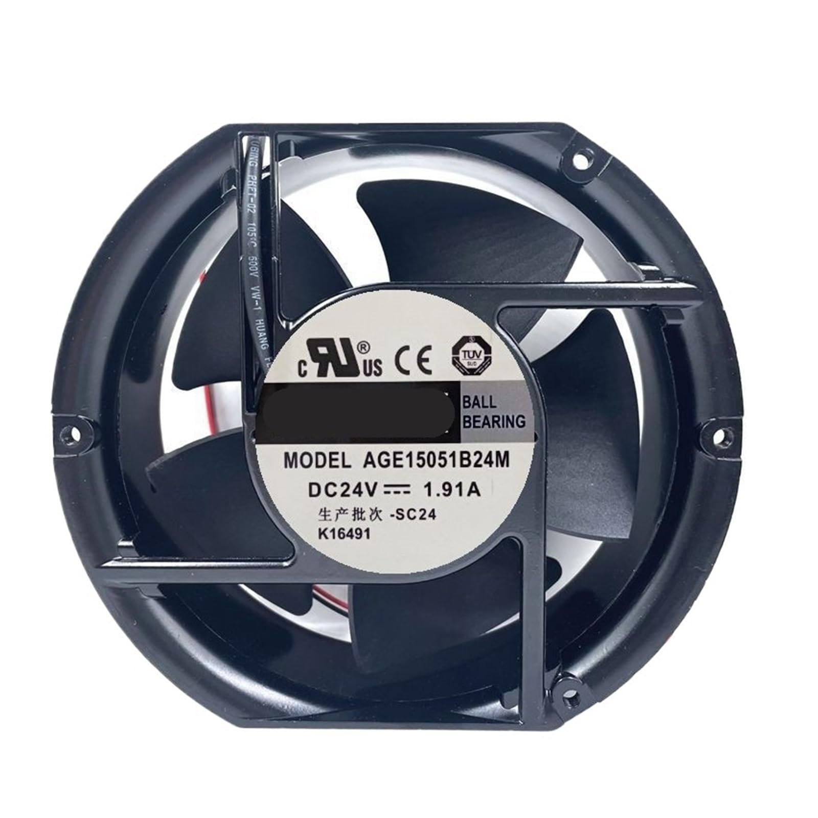 YMUGUEGH AGE15051B24M DC 24V 1.91A 172x150x51mm 2-Wire Cooling Fan