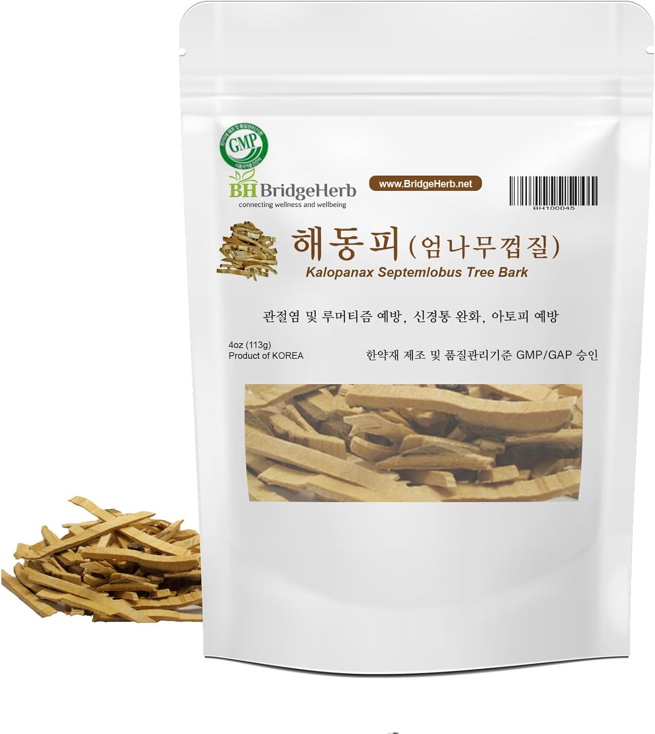 Kalopanax Septemlobus Tree Bark (해동피) 4oz (113g) – Dried Cut Bark | Herbal Tea Ingredient | Product of Korea