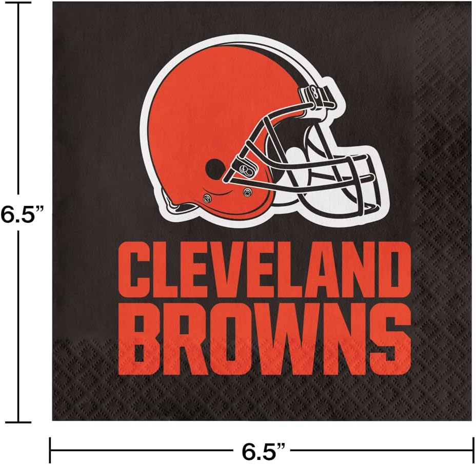 Trendware Cleveland Browns Paper Plate and Napkin Party Kit, 72 ct, Officially Licensed