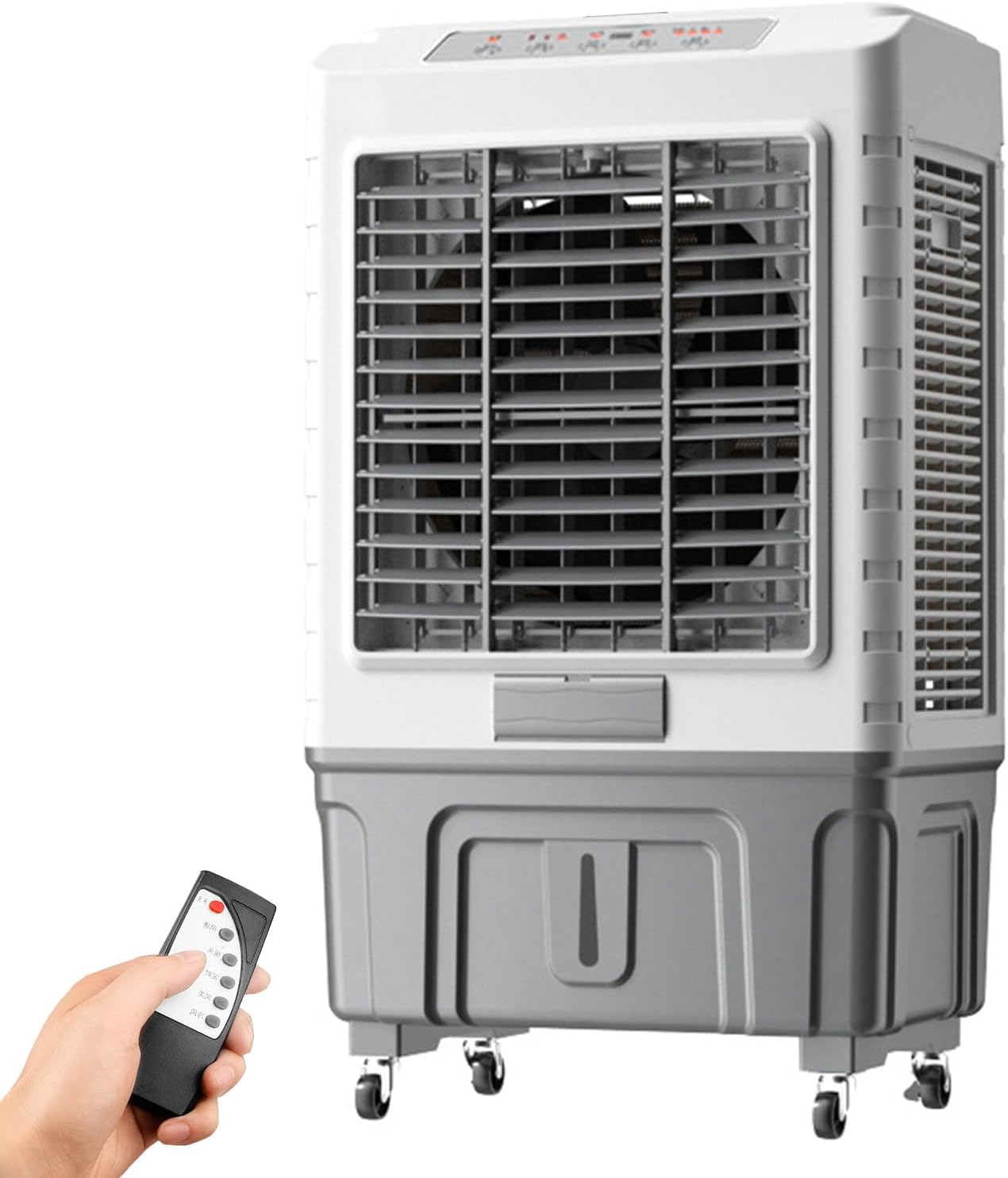 ZHENCHAO Commercial Evaporative Cooler with Large Water Tank, Remote Control, 3-Speed Auto Oscillation for Large Room Cooling
