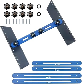 Stair Tread Template Tool Aluminum Alloy Stair Measuring Jig With Rivet Screws For Cutting Deck Floors Wall Shelves Sills Rust-Proof Layout Gauge For DIY