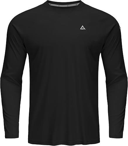 Miniatura 2 de Camiseta de natación de manga larga para hombre, camiseta de protección solar UPF 50+, camiseta de protección solar UV, para entrenamiento, correr,