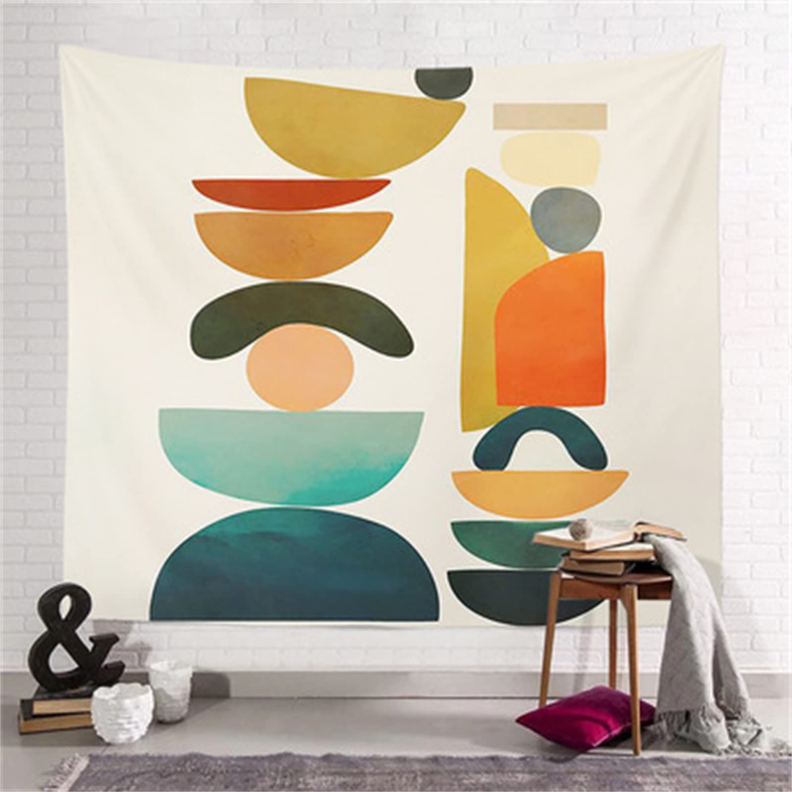 Tapiz de pared para el dormitorio con diseño psicodélico de geometría abstracta de 150x100cm 7