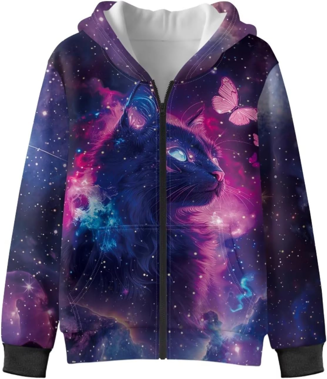 Girls Zip Up Hoodies Hooded Neck Pullover Sweatshirts for Teen Kids Casual Long Sleeve Fall Winter Outerwear